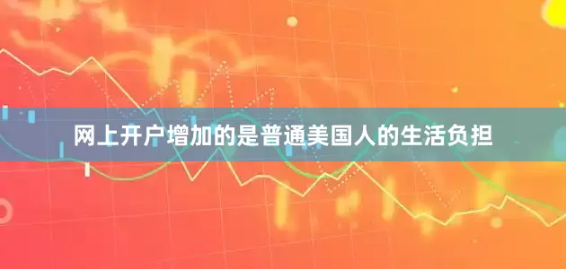 网上开户增加的是普通美国人的生活负担